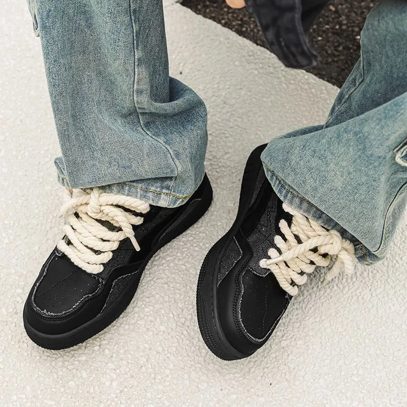 Kung Fu Partners Slip Resistant Cushioning Abrasion Resistant Breathable Low Top Skateboard Shoes Men's Black-5