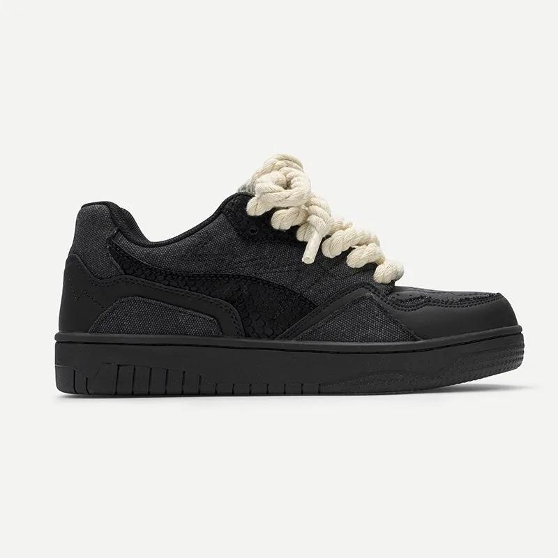 Kung Fu Partners Slip Resistant Cushioning Abrasion Resistant Breathable Low Top Skateboard Shoes Men's Black-1