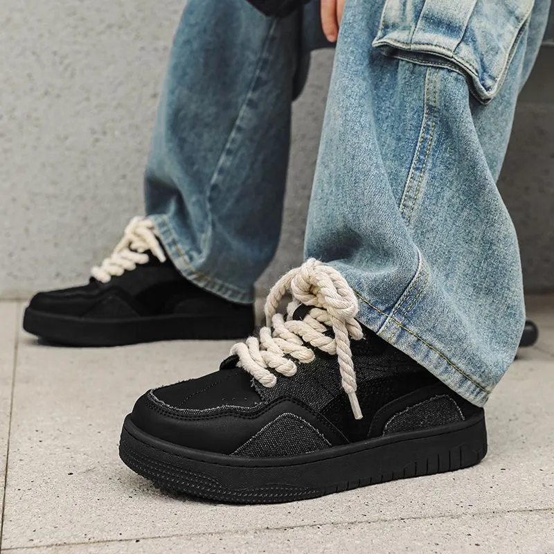 Kung Fu Partners Slip Resistant Cushioning Abrasion Resistant Breathable Low Top Skateboard Shoes Men's Black-4