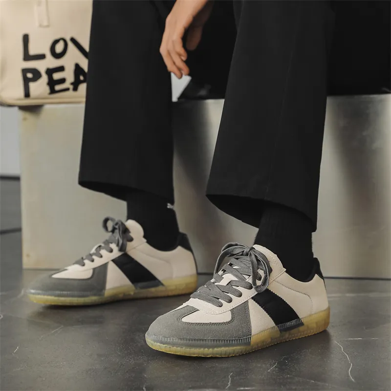 Kung Fu Partners Slip Resistant, Abrasion Resistant, Lightweight, Breathable Low Top Skateboard Shoes Men's Gray Black-5