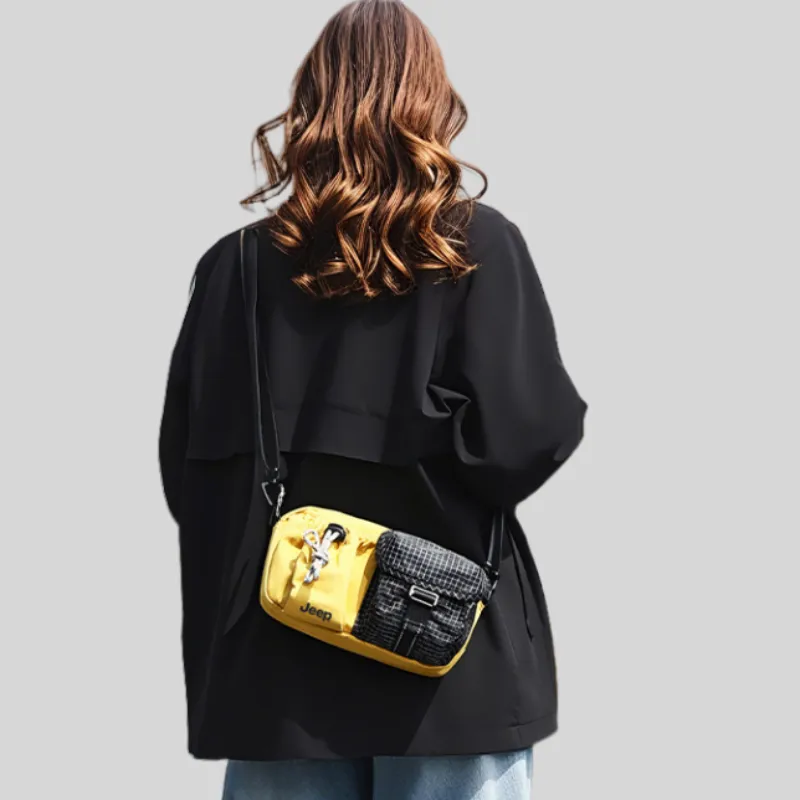 Jeep Nylon Shoulder Bag Regular Unisex Yellow/Black-2