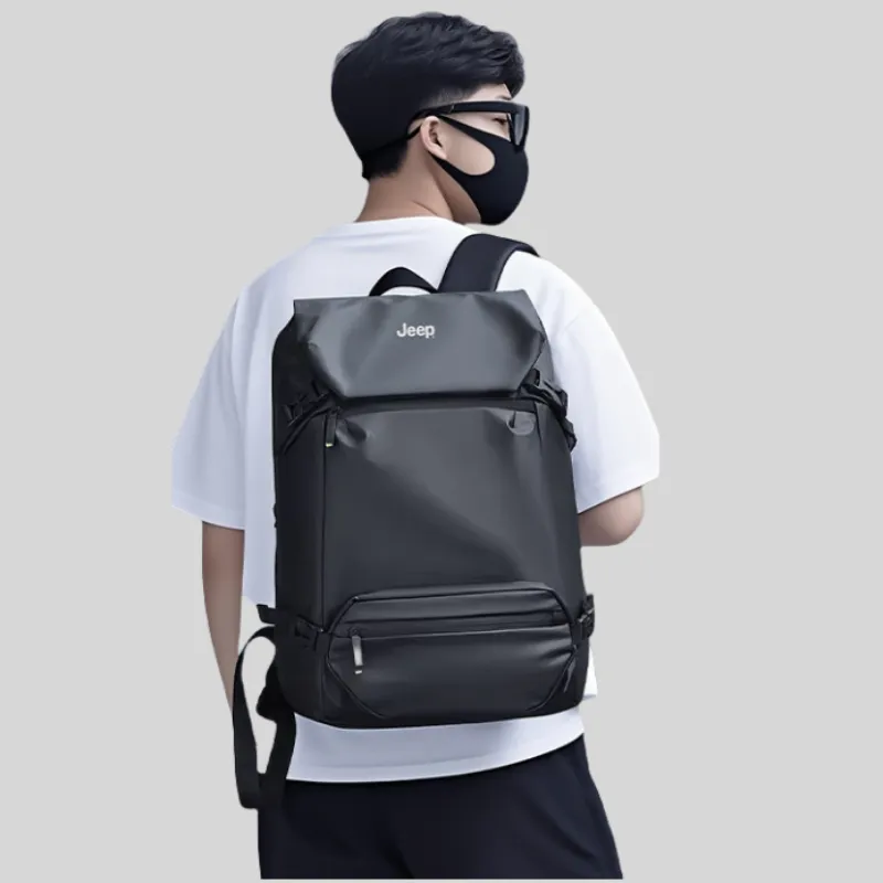 Jeep PU Backpack Medium Size Men's Multicolor-4