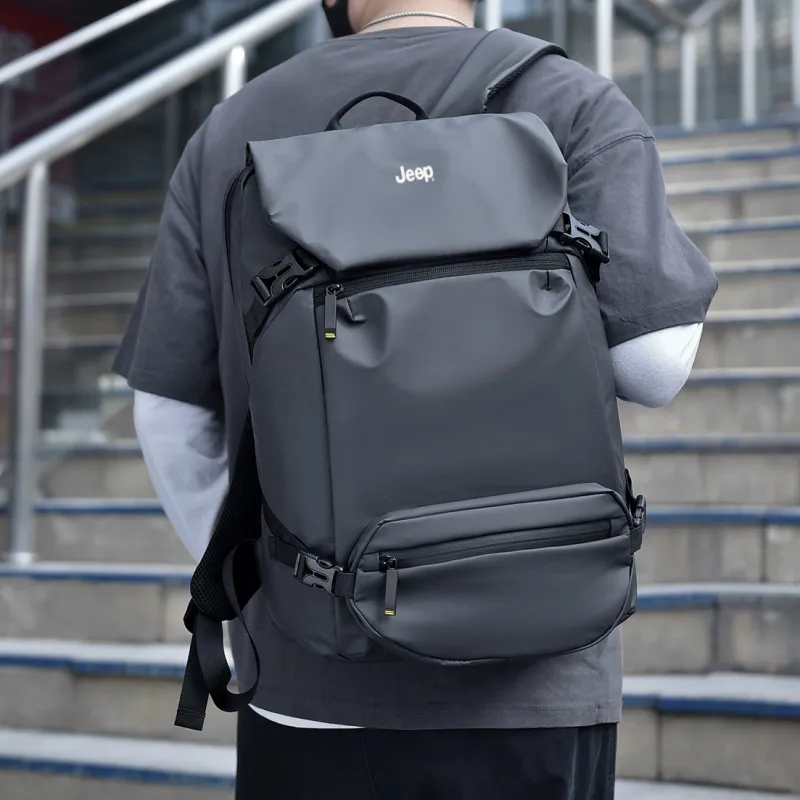 Jeep PU Backpack Medium Size Men's Multicolor-2