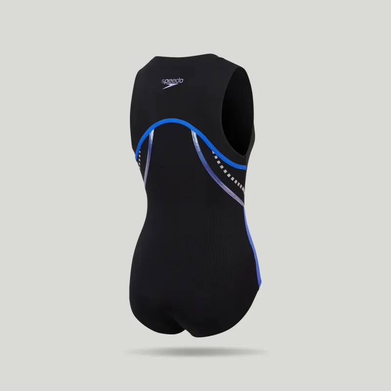 Speedo One piece Swimsuit Women's Black/Blue-1