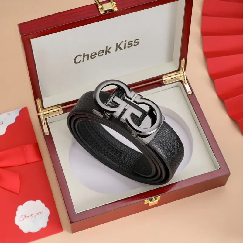Cheekkiss Cow Leather Belts Men's 3.5cm-4
