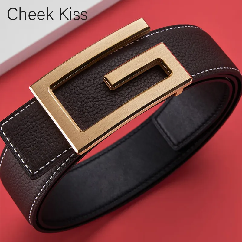 Cheekkiss Top Grain Cow Leather Belts Men's 3.8cm-2