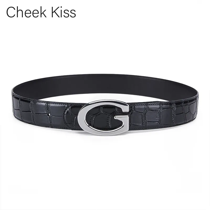 Cheekkiss Top Grain Cow Leather Belts Men's 3.8cm-5