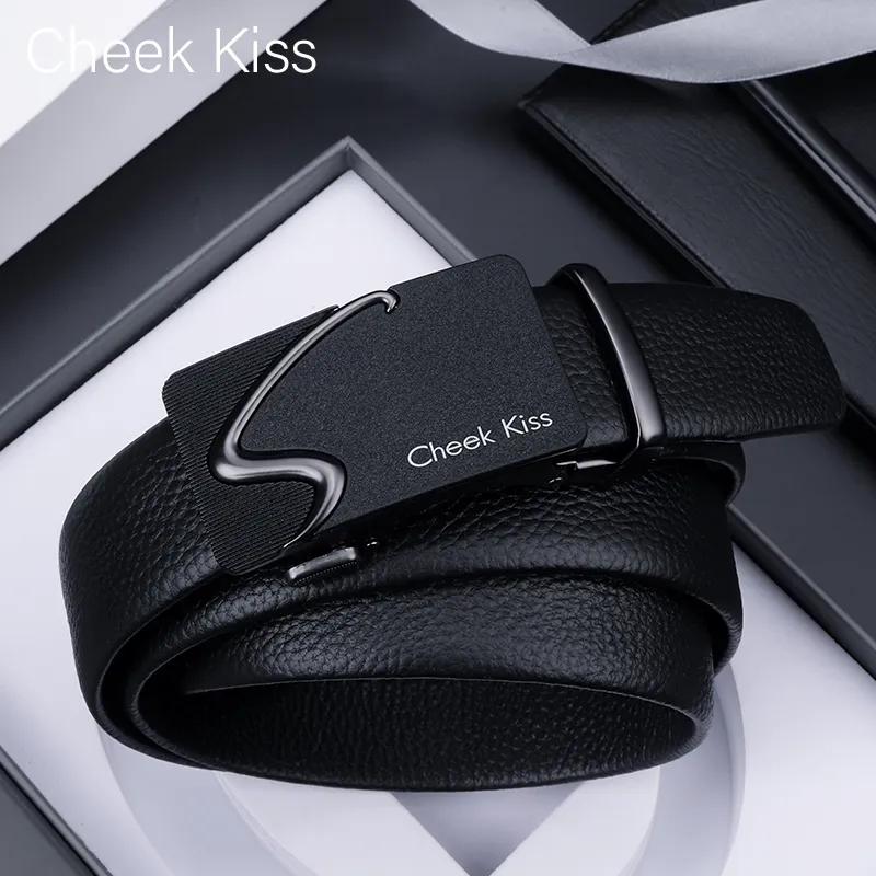 Cheekkiss Cow Leather Belts Men's 3.5cm-4