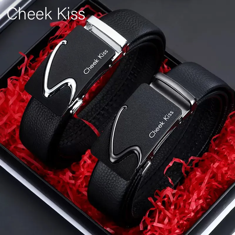 Cheekkiss Cow Leather Belts Men's 3.5cm-3