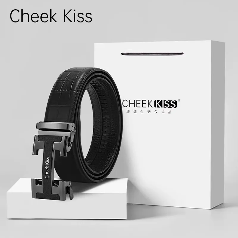 Cheekkiss Cow Leather Belts Men's 3.5cm-1