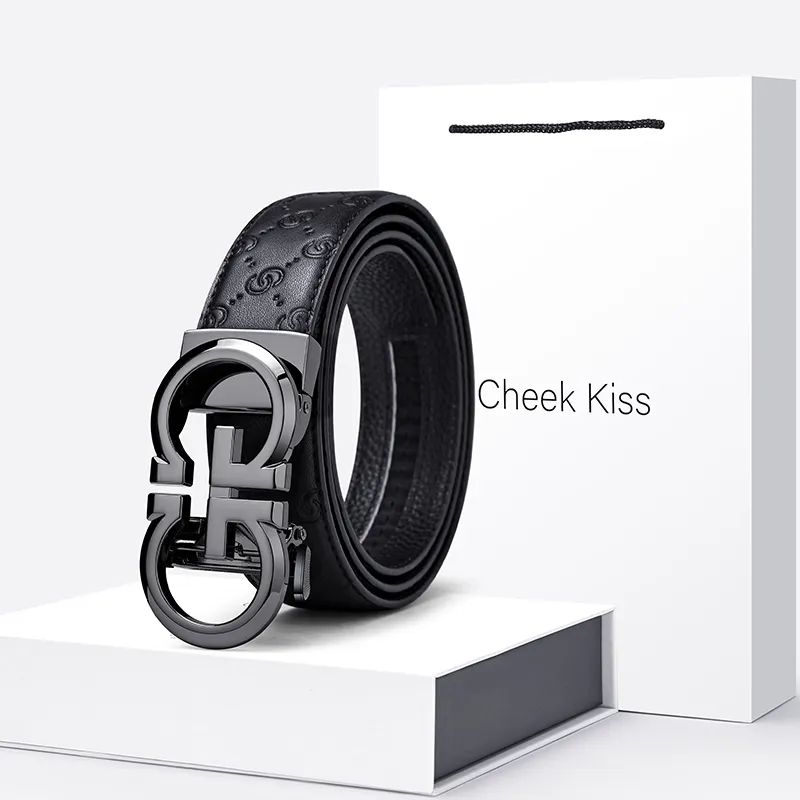 Cheekkiss Cow Leather Belts Men's 3.5cm-14