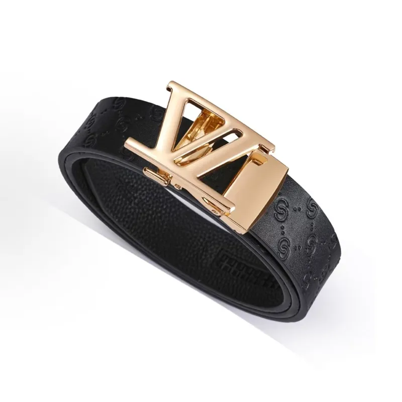 Cheekkiss Top Grain Cow Leather Belts Men's Gunmetal 3.5cm-1