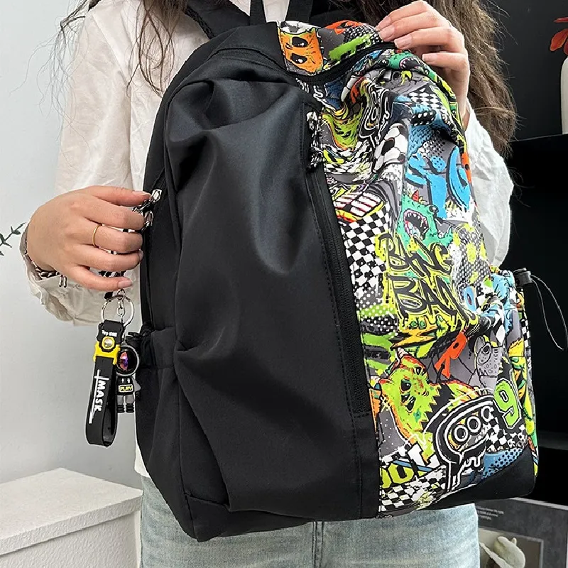 Izex Nylon Fabric Backpack Regular Unisex Multicolor-4