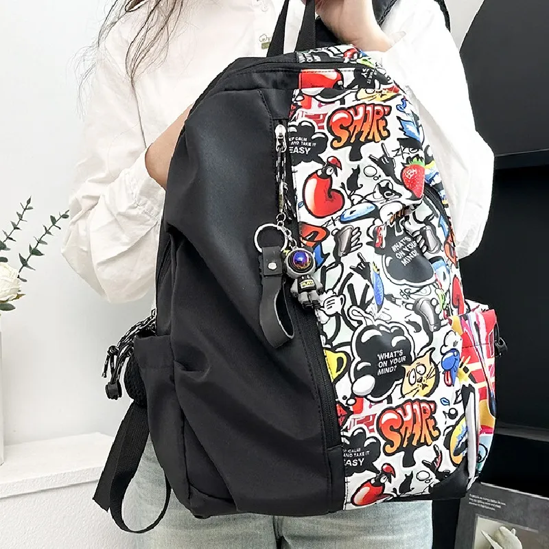 Izex Nylon Fabric Backpack Regular Unisex Multicolor-2