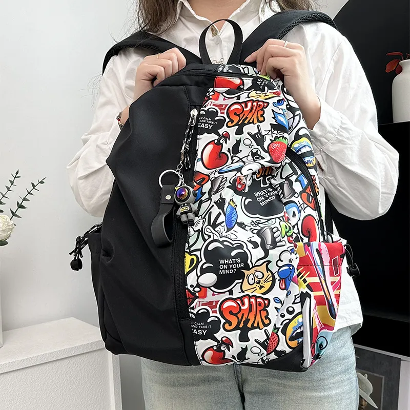 Izex Nylon Fabric Backpack Regular Unisex Multicolor-1