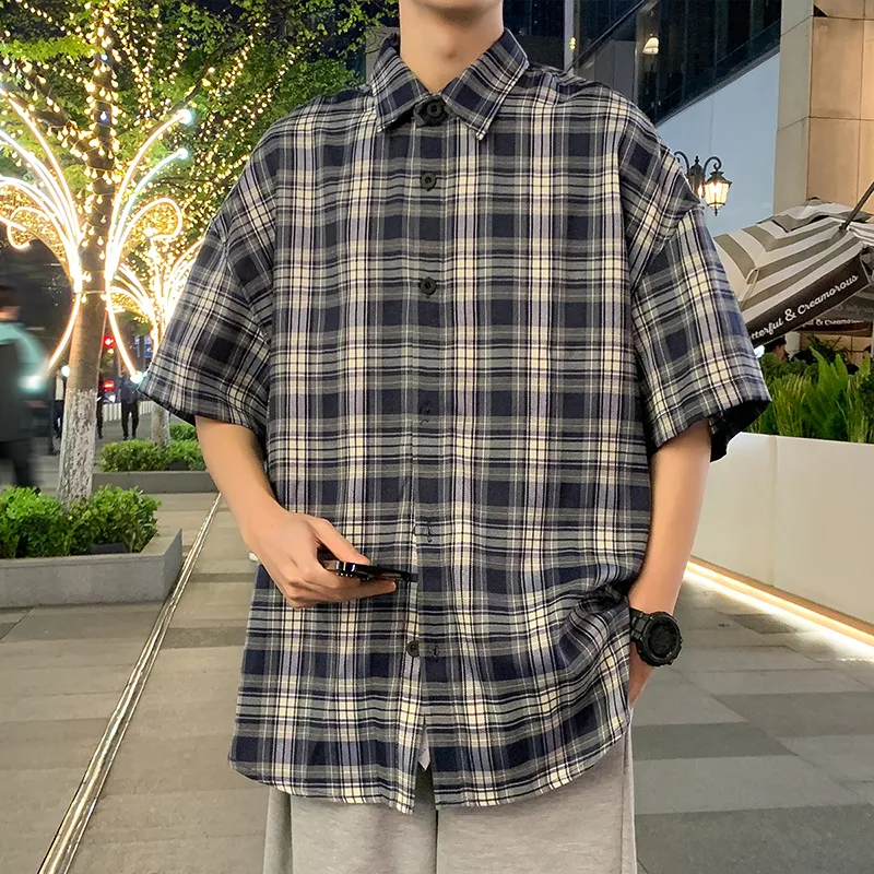 Izexx Shirts Unisex Dark Blue Plaid-3