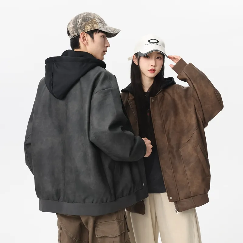 Izex Leather Jacket Unisex Gray-11