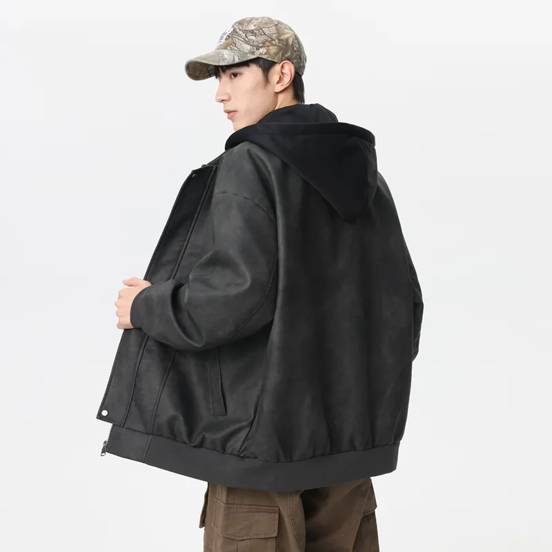 Izex Leather Jacket Unisex Gray-9