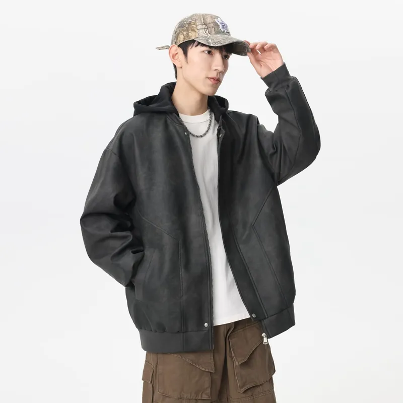 Izex Leather Jacket Unisex Gray-8