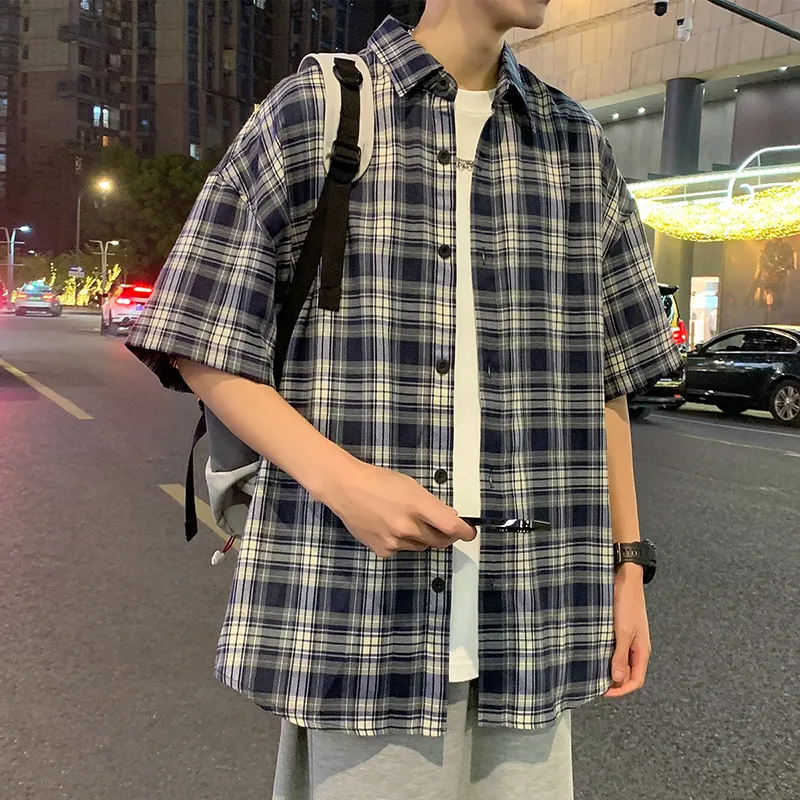 Izexx Shirts Unisex Dark Blue Plaid-2