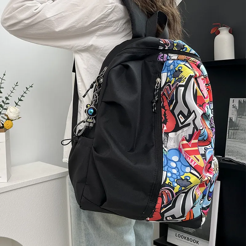 Izex Nylon Fabric Backpack Regular Unisex Multicolor-8