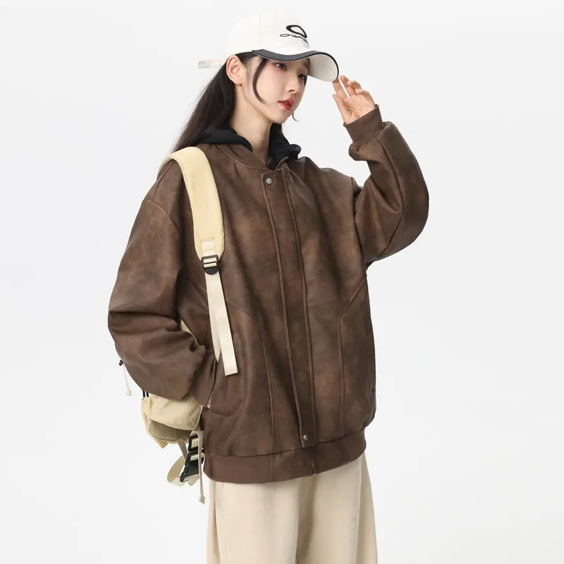 Izex Leather Jacket Unisex Gray-17
