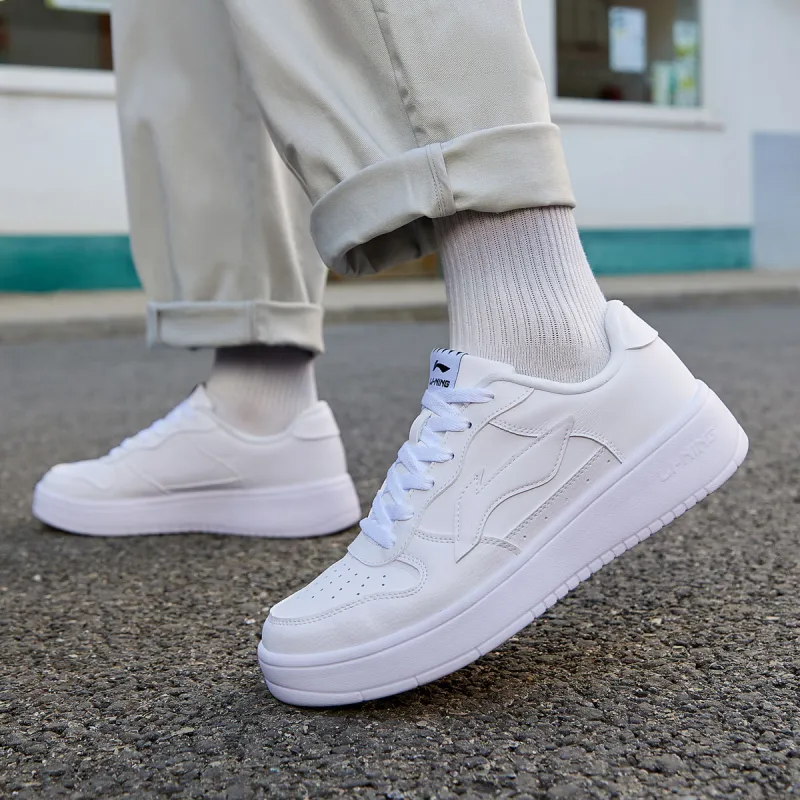 LiNing Pontoon Boats Cushioning And Breathable Low Top Casual Shoes Men's White-3