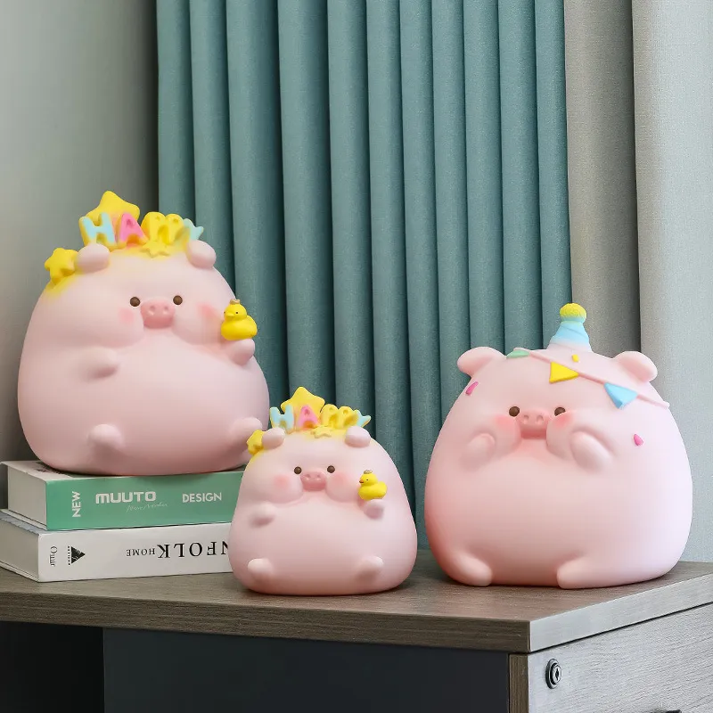 Emperor He Vinyl Cartoon Cute Impact Resistant Kids' Room Nightstand Piggy Bank-7