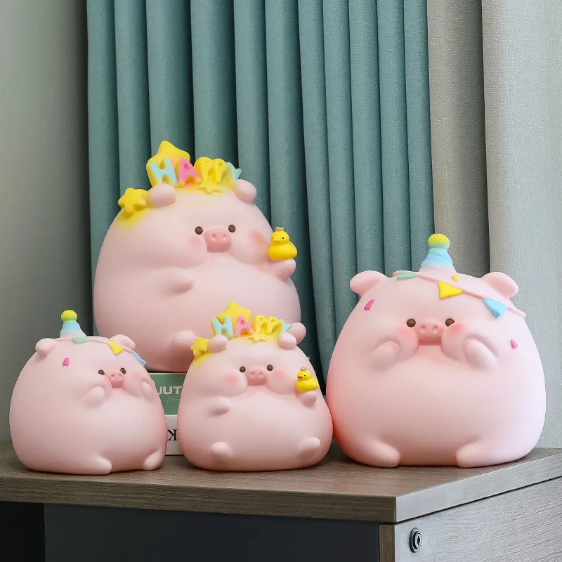 Emperor He Vinyl Cartoon Cute Impact Resistant Kids' Room Nightstand Piggy Bank-5