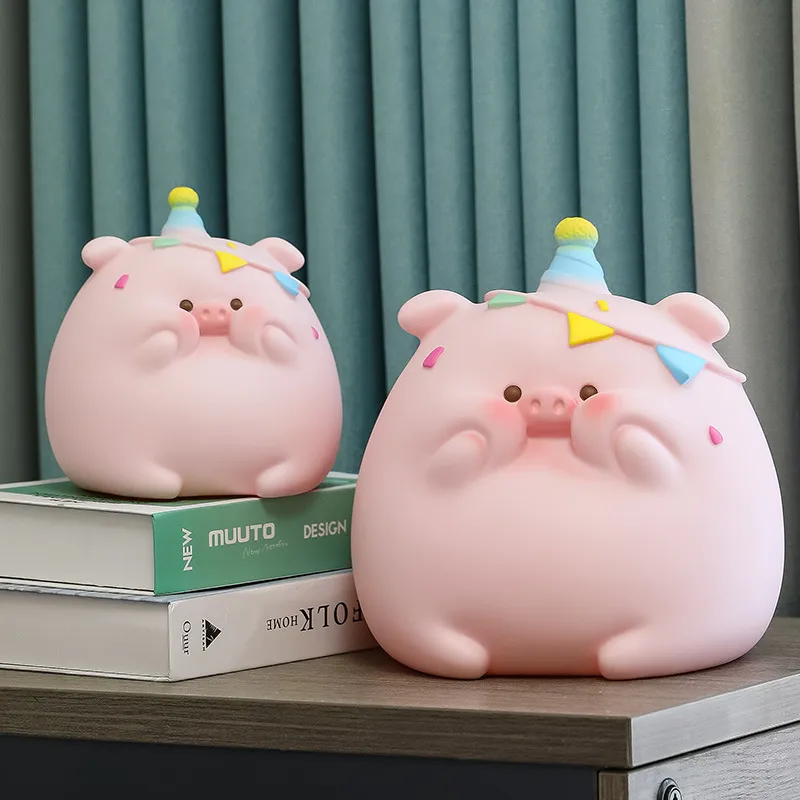 Emperor He Vinyl Cartoon Cute Impact Resistant Kids' Room Nightstand Piggy Bank-3