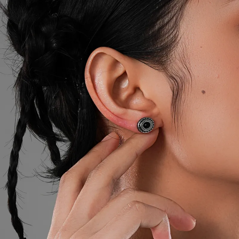 ACIUM Steel Stud Earrings Unisex-3