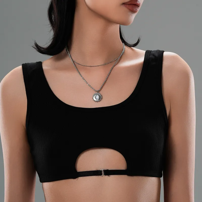 ACIUM Star Moon Design, Mother Of Pearl Material Individual Fashion Trend Necklace Unisex-3
