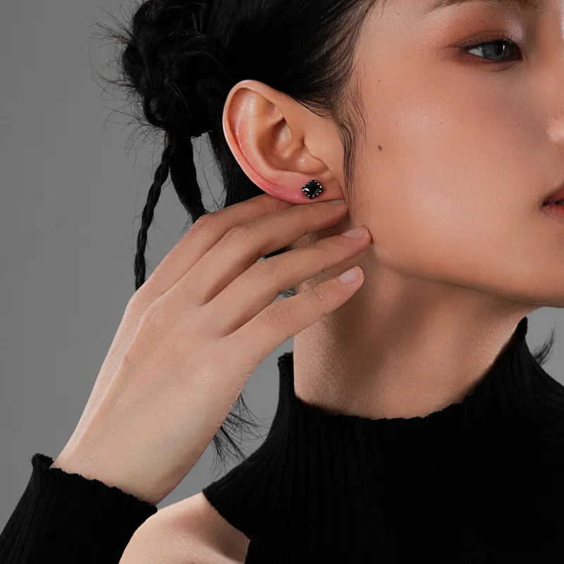 ACIUM Steel Stud Earrings Unisex-3