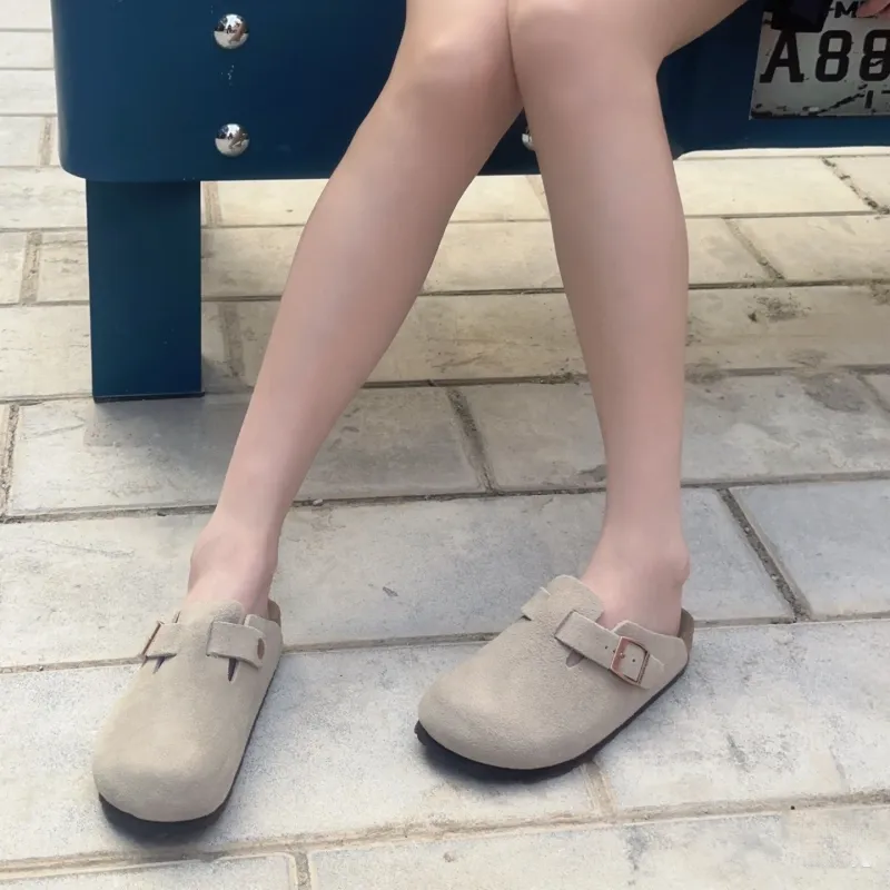 KANGLONG Closed Toe Slippers Slip on Half Sole Birkenstock Style Shoes Summer Unisex-3