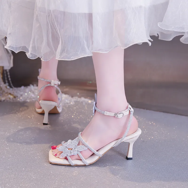 Dragon Dance One Strap Sandals Women's White-5