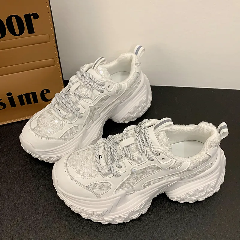Dragon Dance Height Increasing Breathable Low Top Chunky Sneakers Women's-5