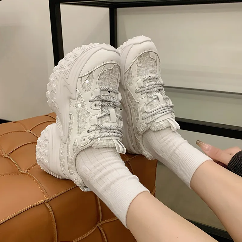 Dragon Dance Height Increasing Breathable Low Top Chunky Sneakers Women's-3