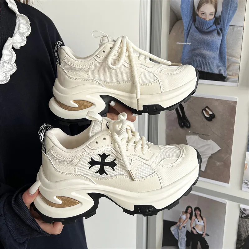 Dragon Dance Breathable Lightweight Height Increasing Low Top Chunky Sneakers Women's-9