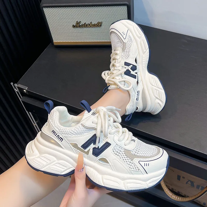 Dragon Dance Breathable Height Increase Low Top Chunky Sneakers Women's-3