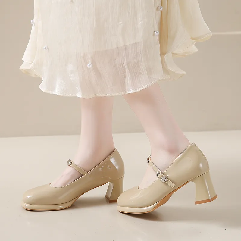 Dragon Dance Chunky Heel High Heels Women's-13