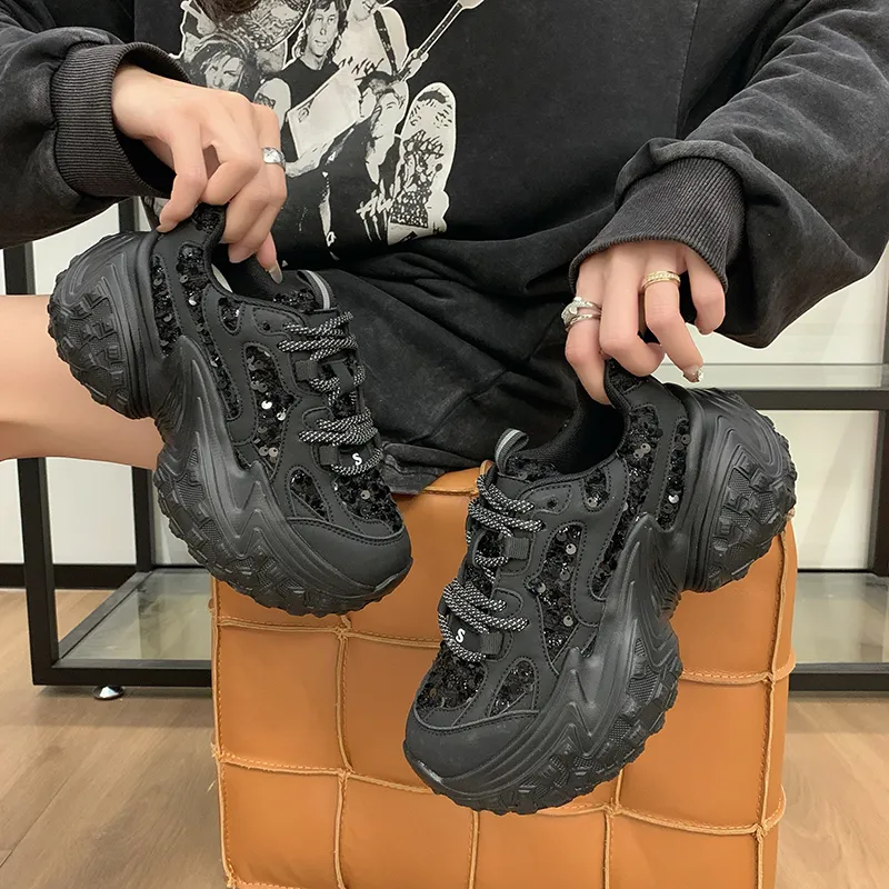Dragon Dance Height Increasing Breathable Low Top Chunky Sneakers Women's-15