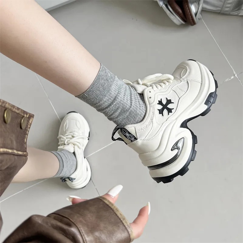 Dragon Dance Breathable Lightweight Height Increasing Low Top Chunky Sneakers Women's-6