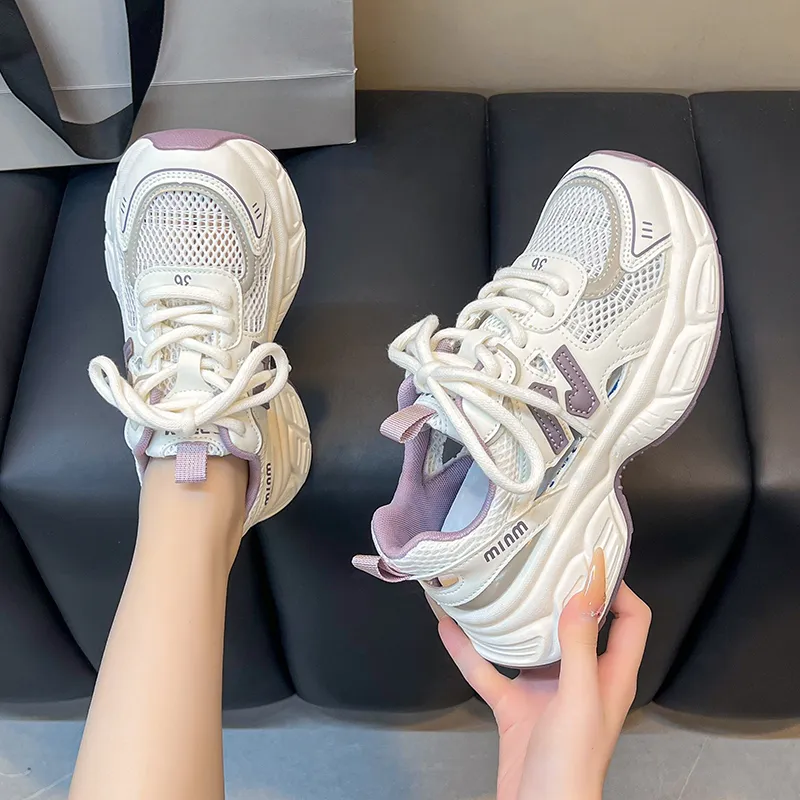 Dragon Dance Breathable Height Increase Low Top Chunky Sneakers Women's-12