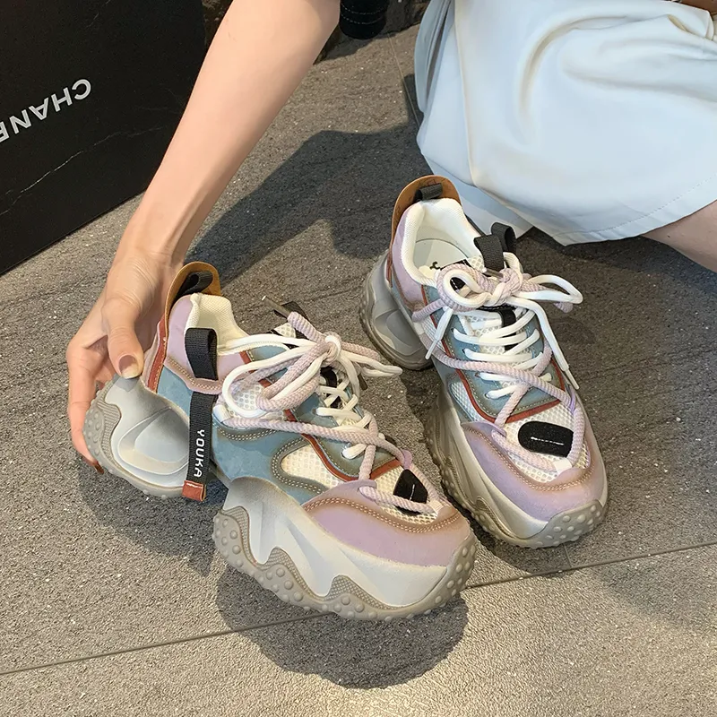 Dragon Dance Breathable Low Top Chunky Sneakers Women's-14