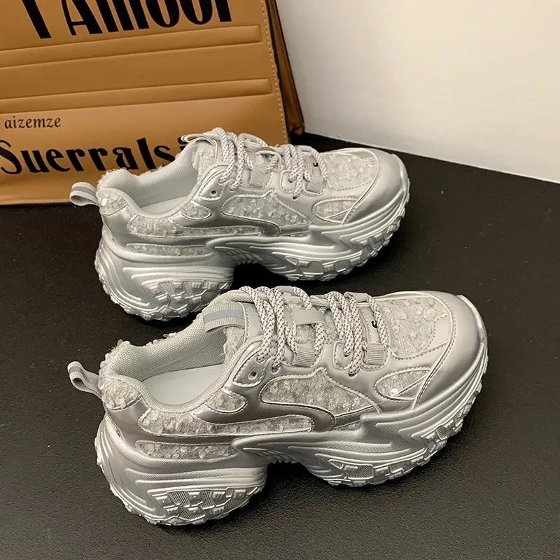 Dragon Dance Height Increasing Breathable Low Top Chunky Sneakers Women's-10