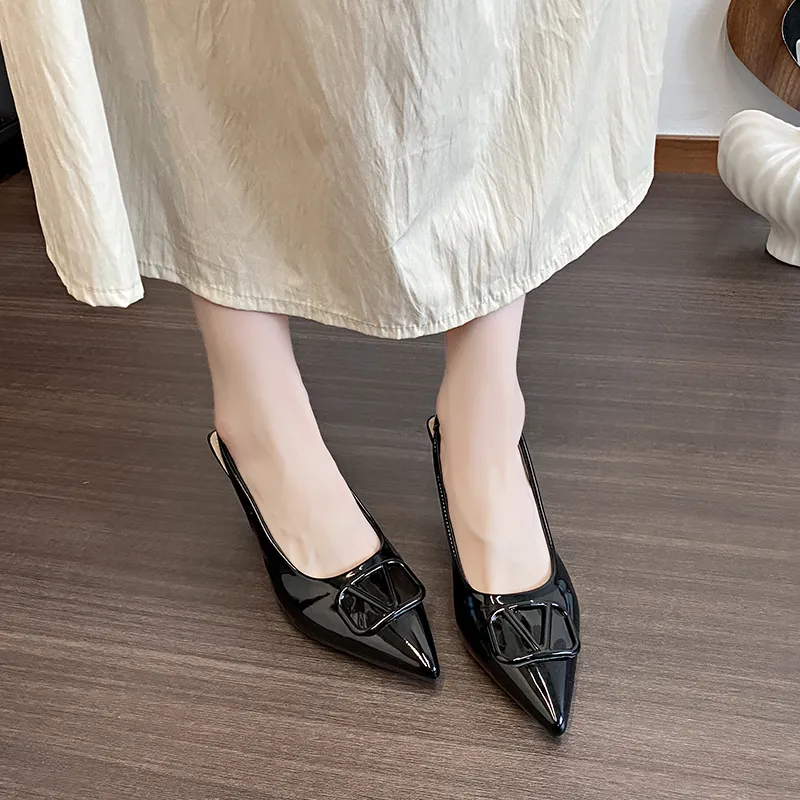 Dragon Dance Slim Heel High Heels 6cm Women's-3