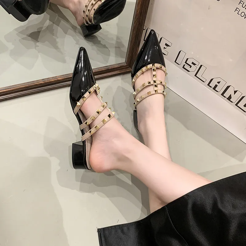 Dragon Dance Chunky Heel High Heels 3.5cm Women's-12