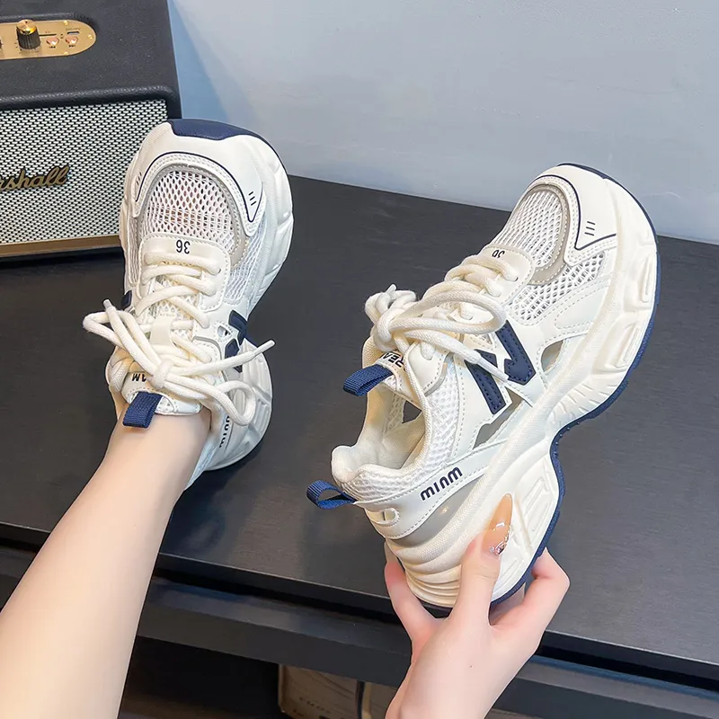 Dragon Dance Breathable Height Increase Low Top Chunky Sneakers Women's-2