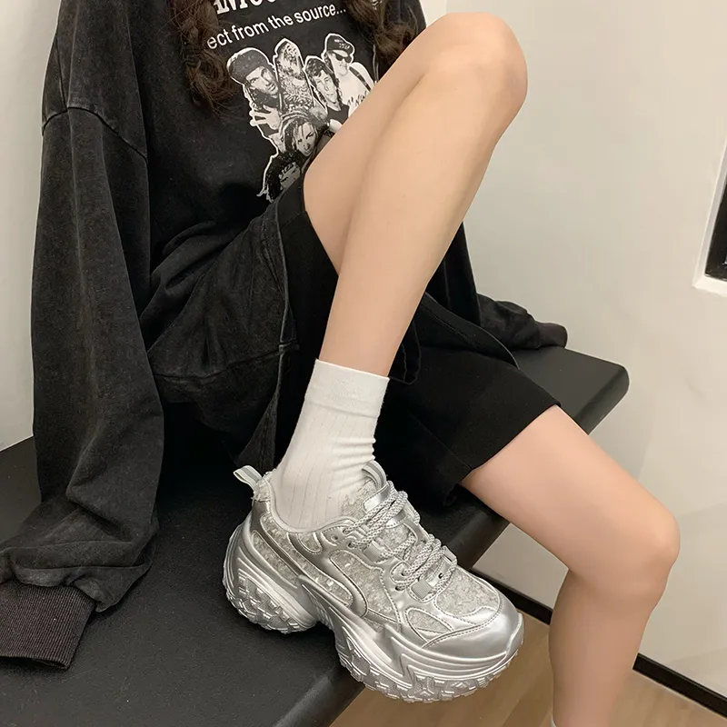 Dragon Dance Height Increasing Breathable Low Top Chunky Sneakers Women's-8