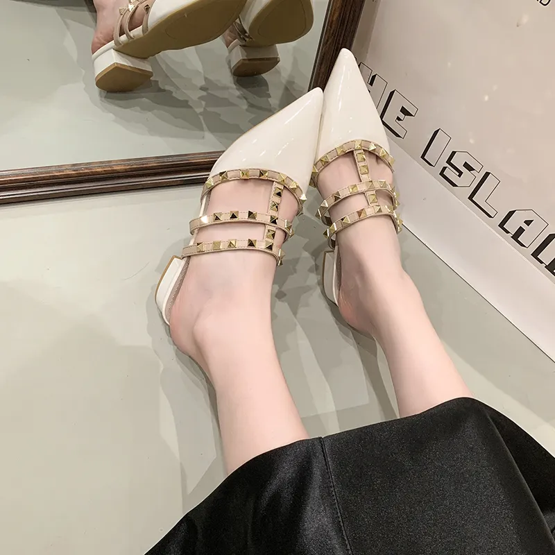 Dragon Dance Chunky Heel High Heels 3.5cm Women's-9